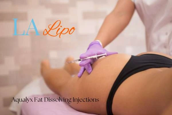 Woman having fat dissolving injections Greater London (Westminster) on thighs