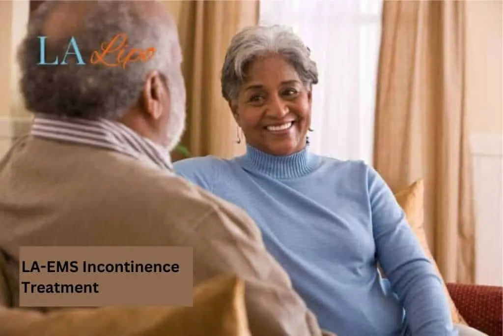 Couple sat smiling at each other - LA-EMS treatment Greater London (Westminster)