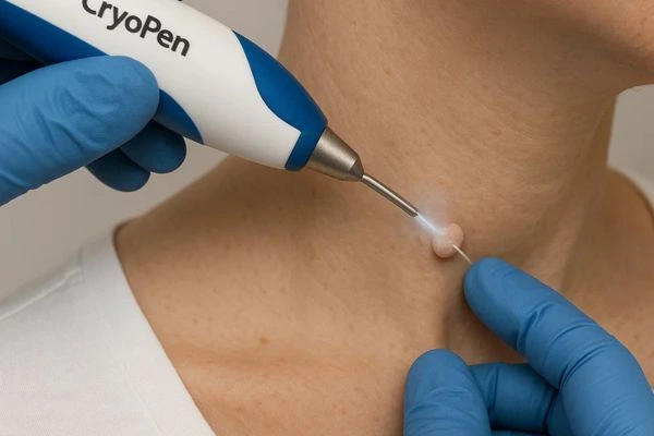 Person receiving Cryotherapy skin tag removal Greater London (Westminster)