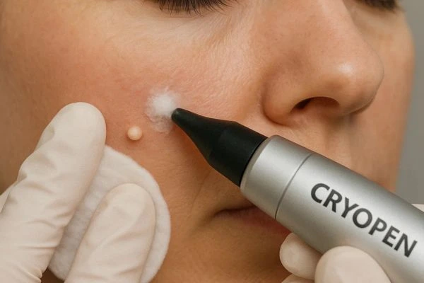 Woman receiving milia removal treatment Greater London (Westminster)